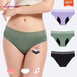 LYNMISS Wholesale Leak Proof Heavy Flow Menstrual Cotton Bamboo 4 Layers Heavy Menstrual Period Panties