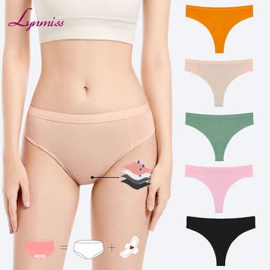 LYNMISS Wholesale woman culottes menstruelles bikini NO PFAS  bamboo fabric 4 layers culotte menstruelle period panties