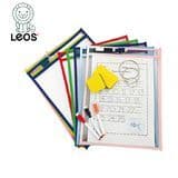 Assorted Color Plastic PVC Dry Erase Pockets Sleeves for Home School Teaching