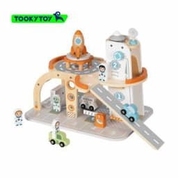 Colorful Wooden Rocket Maze Space Station Educational Toy for Children