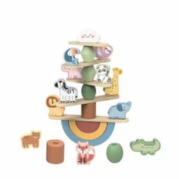 Children′s Wooden Stacking Toys Animal Balance Building Blocks Wooden Montessori Educational Toys for Children