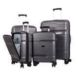 PP Plastic Waterproof Durable Hard Shell Travel Trolley Luggage with Laptop Pocket