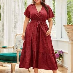 Hot Sales Plus Size Women Clothes Women Casual Dress Lady Elegant Dresses Women Polka Dot Dress