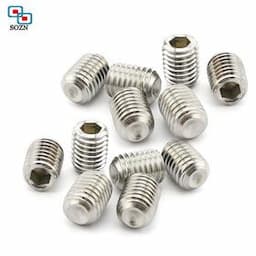 Din916 1/4-20 3/8-16 M3 M4 M5 Stainless Steel Brass Copper Zinc Plated Slotted Flat Point Grub Hex Socket Set Screw