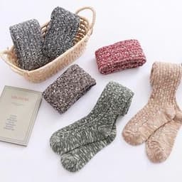 Winter Women's Color plus size Match Plus Size Thigh High Socks Thick Thread Knee Length Thick Line Stocking