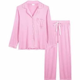 Wholesale Womens Soft Bamboo Pajama Sets Button Down Long Sleeve Pants Set Sleepwear