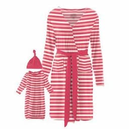 Women′s Maternity/Nursing Robe & Baby Gown Set Mommy & Me Matching Pajama Sets