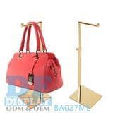 Stainless Steel Bag Hanging Rack Adjustable Height Purses Display Stand Rack Polished Gold Hanging Brushed Bag Display Rack Handbag Rack Display Stand Holder