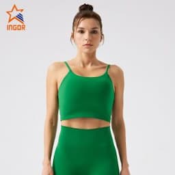 Ingor Sportswear Activewear Clothing Manufacturers Custom Women Classic Trendy Crop Top Sports Gym Wear with Recycled Sustainable Fabric