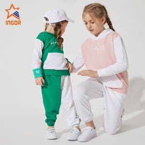 Ingor Sportswear Wholesale Apparel Kids Clothing Activewear Set Children Clothing Sports Gym Wear