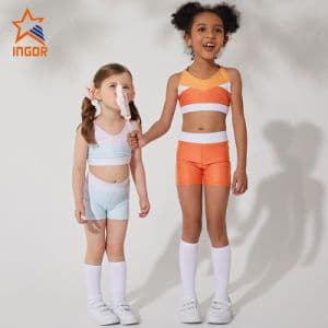 Ingorsports Kids Sports Fitness Clothing Sport Wear 2 Piece Workout Set Children Gym Yoga Sports Clothes Swimwear