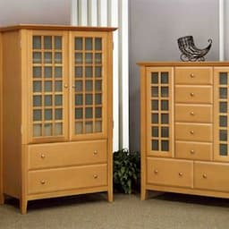 Wooden cabinets and chests