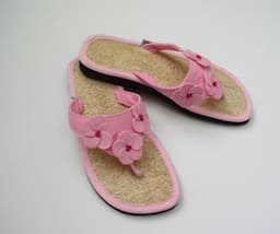 Pink Flower Loofah Flip-Flops