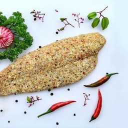 Frozen breaded pangasius fillet, skinless, boneless