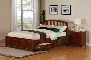 Mission Style Panel Bed with Storage