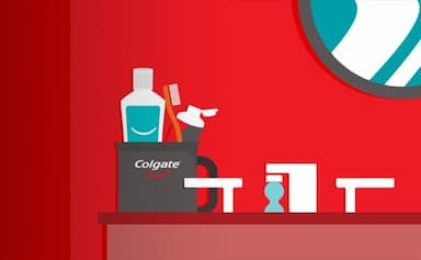 Colgate Mouthwash, Toothpaste, and Toothbrush