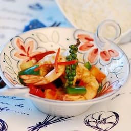 Stir-fried shrimp with vegetables